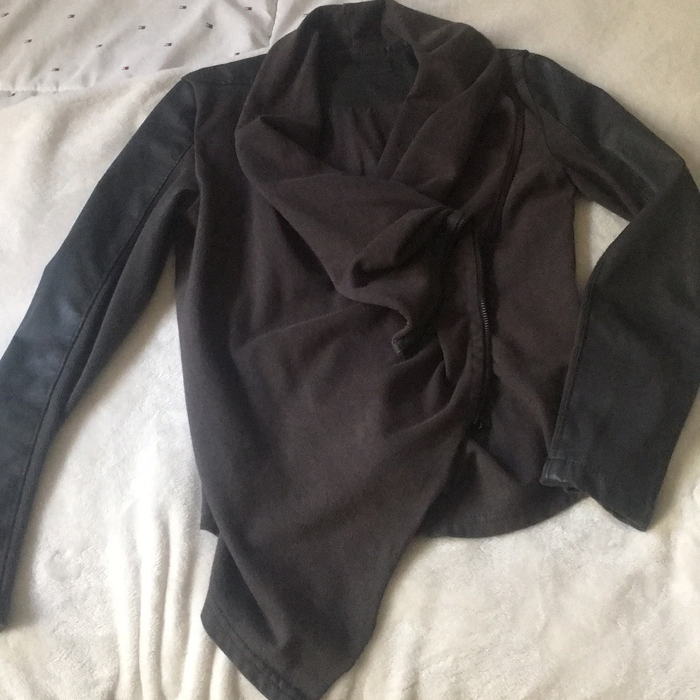Leather /Material Drape Jacket - image 2